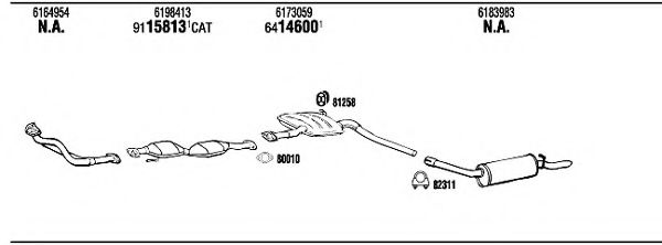 Система выпуска ОГ WALKER FO60341 Система выпуска ОГ WALKER FO60341
