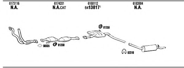 Система выпуска ОГ WALKER FO60344 Система выпуска ОГ WALKER FO60344