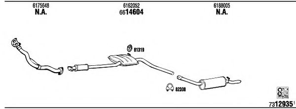 Система выпуска ОГ WALKER FO60349 Система выпуска ОГ WALKER FO60349