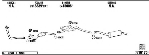Система выпуска ОГ WALKER FO60360B Система выпуска ОГ WALKER FO60360B