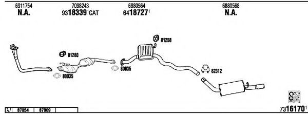 Система выпуска ОГ WALKER FO60372 Система выпуска ОГ WALKER FO60372