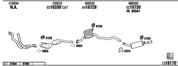 Система выпуска ОГ WALKER FO60375 Система выпуска ОГ WALKER FO60375