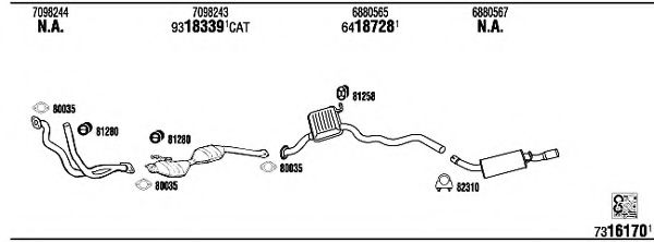 Система выпуска ОГ WALKER FO60409 Система выпуска ОГ WALKER FO60409