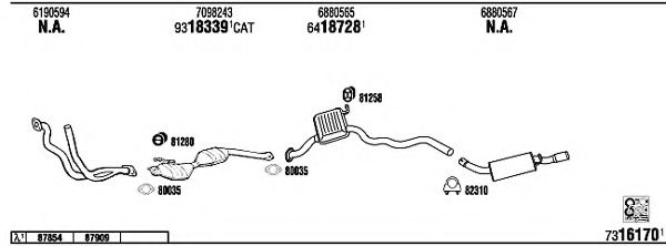 Система выпуска ОГ WALKER FO60414 Система выпуска ОГ WALKER FO60414