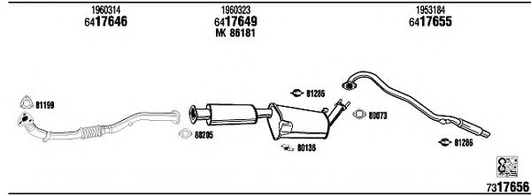 Система выпуска ОГ WALKER FO76003 Система выпуска ОГ WALKER FO76003