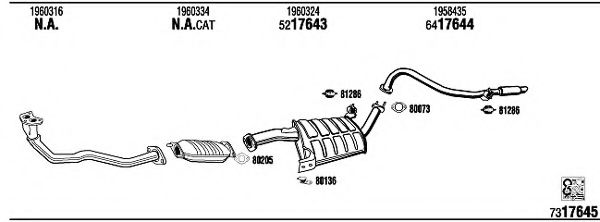 Система выпуска ОГ WALKER FO76008 Система выпуска ОГ WALKER FO76008