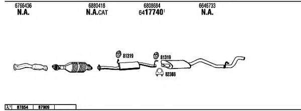 Система выпуска ОГ WALKER FO80122A Система выпуска ОГ WALKER FO80122A