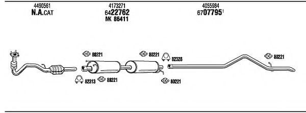 Система выпуска ОГ WALKER FO80174A Система выпуска ОГ WALKER FO80174A