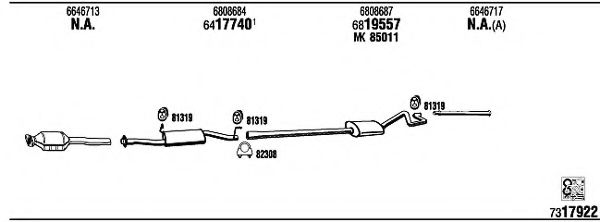 Система выпуска ОГ WALKER FO80525 Система выпуска ОГ WALKER FO80525