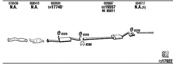 Система выпуска ОГ WALKER FO80550 Система выпуска ОГ WALKER FO80550