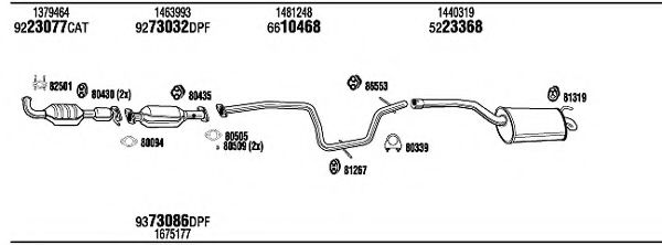 Система выпуска ОГ WALKER FOH24461AB Система выпуска ОГ WALKER FOH24461AB