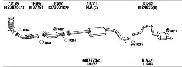 Система выпуска ОГ WALKER FOK16453B Система выпуска ОГ WALKER FOK16453B