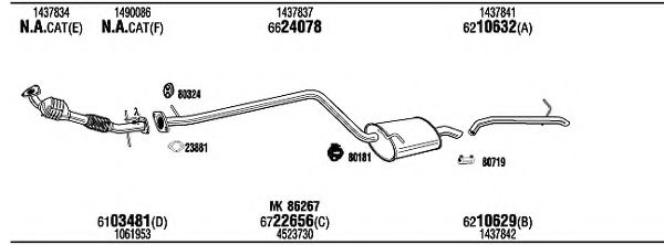 Система выпуска ОГ WALKER FOK16966CA Система выпуска ОГ WALKER FOK16966CA