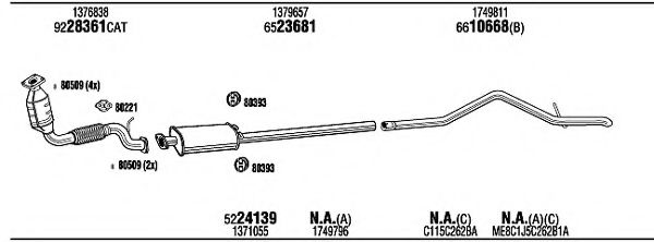 Система выпуска ОГ WALKER FOK19591AC Система выпуска ОГ WALKER FOK19591AC