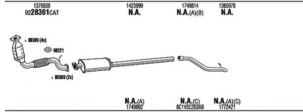 Система выпуска ОГ WALKER FOK19591BA Система выпуска ОГ WALKER FOK19591BA