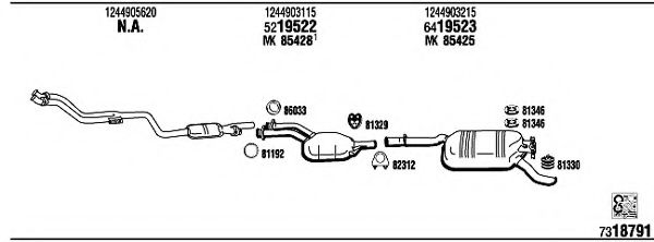 Система выпуска ОГ WALKER MB20011B Система выпуска ОГ WALKER MB20011B