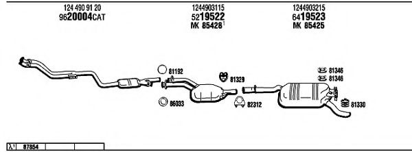 Система выпуска ОГ WALKER MB20057 Система выпуска ОГ WALKER MB20057