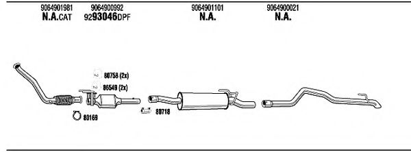 Система выпуска ОГ WALKER MBH32904A Система выпуска ОГ WALKER MBH32904A