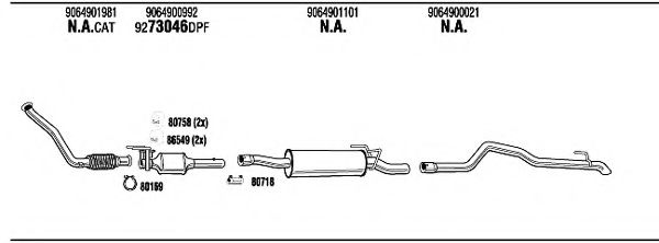 Система выпуска ОГ WALKER MBH32904B Система выпуска ОГ WALKER MBH32904B