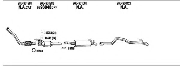 Система выпуска ОГ WALKER MBH32909A Система выпуска ОГ WALKER MBH32909A