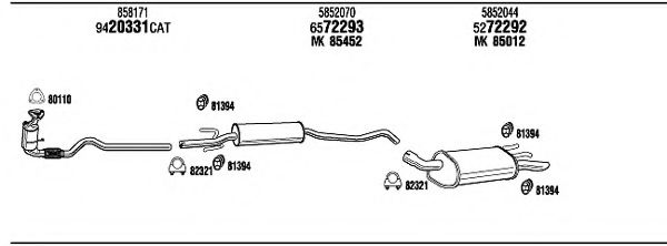 Система выпуска ОГ WALKER OP30165 Система выпуска ОГ WALKER OP30165