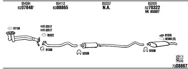 Система выпуска ОГ WALKER OP40017A Система выпуска ОГ WALKER OP40017A