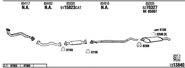 Система выпуска ОГ WALKER OP40138A Система выпуска ОГ WALKER OP40138A