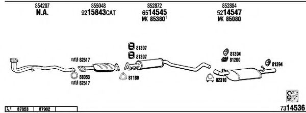 Система выпуска ОГ WALKER OP55005 Система выпуска ОГ WALKER OP55005