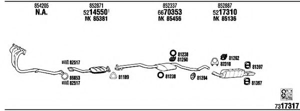 Система выпуска ОГ WALKER OP55011 Система выпуска ОГ WALKER OP55011