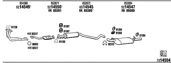 Система выпуска ОГ WALKER OP55027 Система выпуска ОГ WALKER OP55027