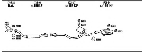Система выпуска ОГ WALKER PE60523 Система выпуска ОГ WALKER PE60523