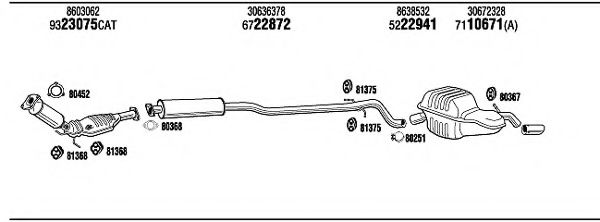 Система выпуска ОГ WALKER VOT14618A Система выпуска ОГ WALKER VOT14618A