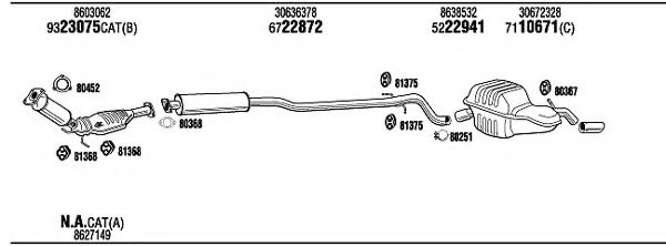 Система выпуска ОГ WALKER VOT16493 Система выпуска ОГ WALKER VOT16493