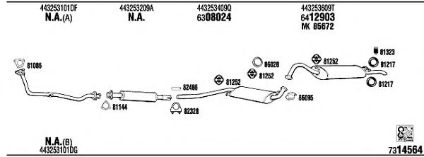 Система выпуска ОГ FONOS AD62145B Система выпуска ОГ FONOS AD62145B