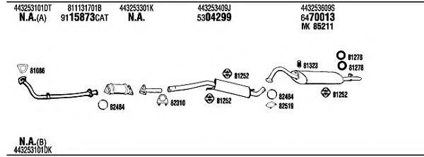 Система выпуска ОГ FONOS AD62175 Система выпуска ОГ FONOS AD62175