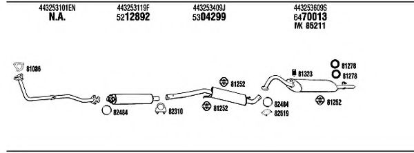 Система выпуска ОГ FONOS AD62177 Система выпуска ОГ FONOS AD62177