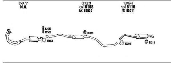 Система выпуска ОГ FONOS FO30624 Система выпуска ОГ FONOS FO30624
