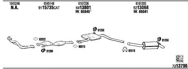 Система выпуска ОГ FONOS FO31174B Система выпуска ОГ FONOS FO31174B
