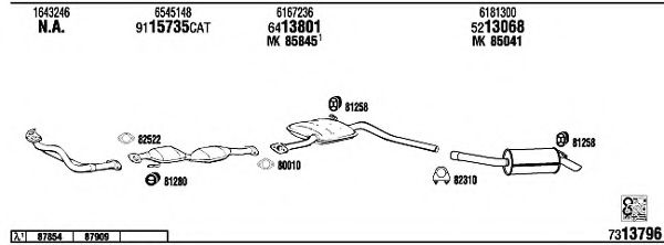 Система выпуска ОГ FONOS FO56030B Система выпуска ОГ FONOS FO56030B