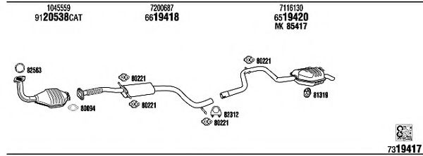 Система выпуска ОГ FONOS FO60027 Система выпуска ОГ FONOS FO60027