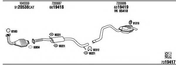 Система выпуска ОГ FONOS FO60028B Система выпуска ОГ FONOS FO60028B