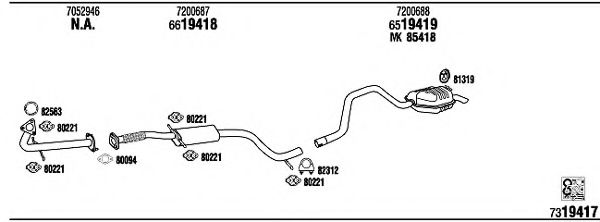 Система выпуска ОГ FONOS FO60035B Система выпуска ОГ FONOS FO60035B
