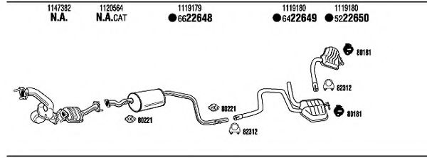 Система выпуска ОГ FONOS FO60123B Система выпуска ОГ FONOS FO60123B