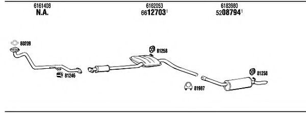 Система выпуска ОГ FONOS FO60338 Система выпуска ОГ FONOS FO60338