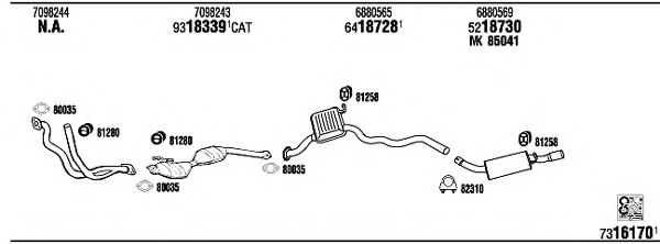 Система выпуска ОГ FONOS FO60373 Система выпуска ОГ FONOS FO60373