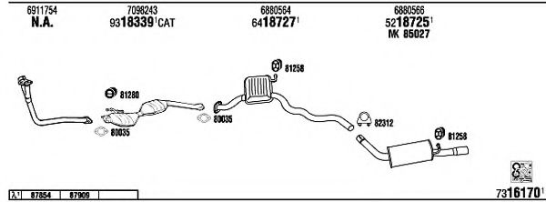 Система выпуска ОГ FONOS FO60399 Система выпуска ОГ FONOS FO60399