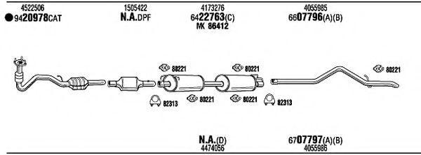 Система выпуска ОГ FONOS FOH17782A Система выпуска ОГ FONOS FOH17782A
