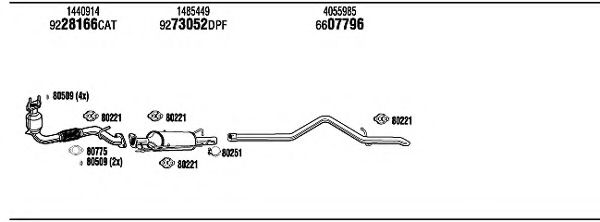Система выпуска ОГ FONOS FOH19593BB Система выпуска ОГ FONOS FOH19593BB
