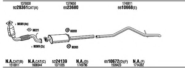 Система выпуска ОГ FONOS FOK19590AA Система выпуска ОГ FONOS FOK19590AA