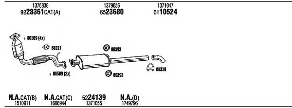 Система выпуска ОГ FONOS FOK19590AB Система выпуска ОГ FONOS FOK19590AB